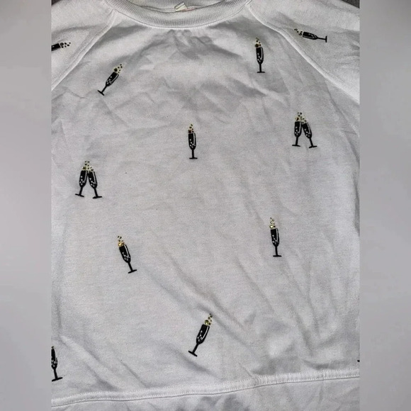 Philosophy Republic White Sweater with Champagne Glass Bubbles Size XS - Picture 6 of 9
